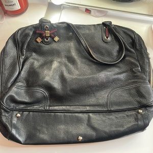 Beautiful vintage black leather Gucci briefcase bag